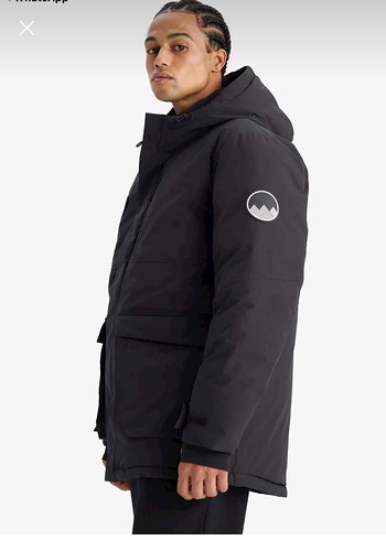 Defacto Su İtici Siyah Kapüşonlu Parka Mont - Görsel 3