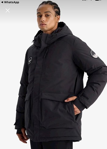 Defacto Su İtici Siyah Kapüşonlu Parka Mont - Görsel 2