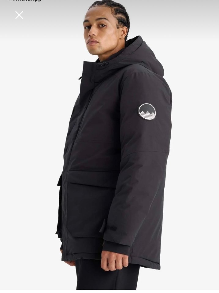 Defacto Su İtici Siyah Kapüşonlu Parka Mont - Görsel 3