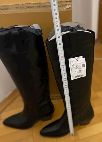 Kadın Siyah Deri Diz Boyu Çizme - Görsel 8