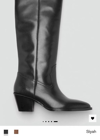 Kadın Siyah Deri Diz Boyu Çizme - Görsel 3