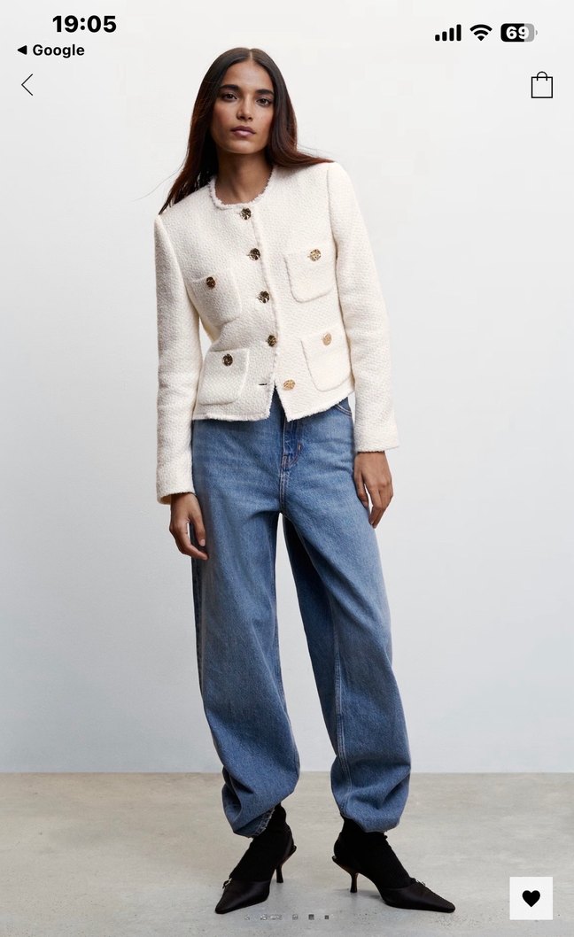 Düğmeli Beyaz Midi Kadın Ceket - Görsel 2