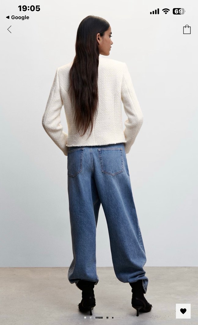 Düğmeli Beyaz Midi Kadın Ceket - Görsel 3