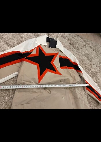 Kadın Beyaz Baskılı Uzun Trençkot - Görsel 5