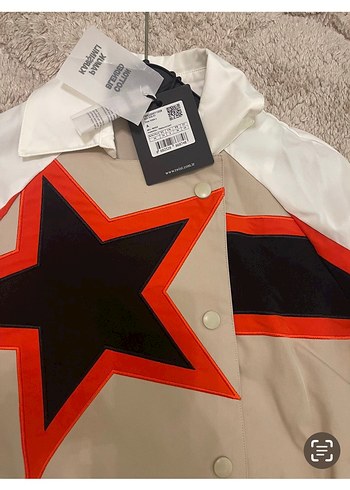 Kadın Beyaz Baskılı Uzun Trençkot - Görsel 8