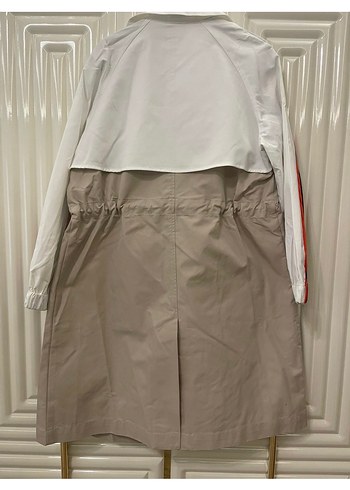 Kadın Beyaz Baskılı Uzun Trençkot - Görsel 7