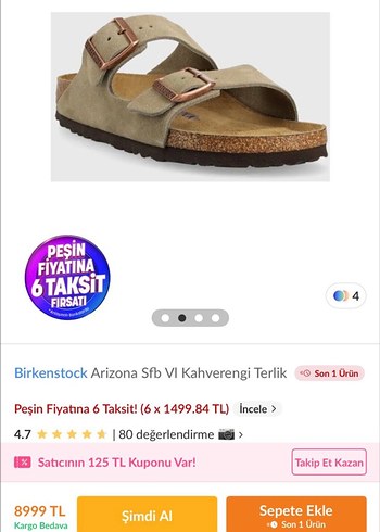 Birkenstock Birkenstock Arizona Sfb VI Bej Süet Terlik