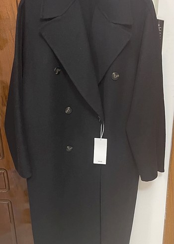 Siyah Çift Düğmeli Kaban - Görsel 7