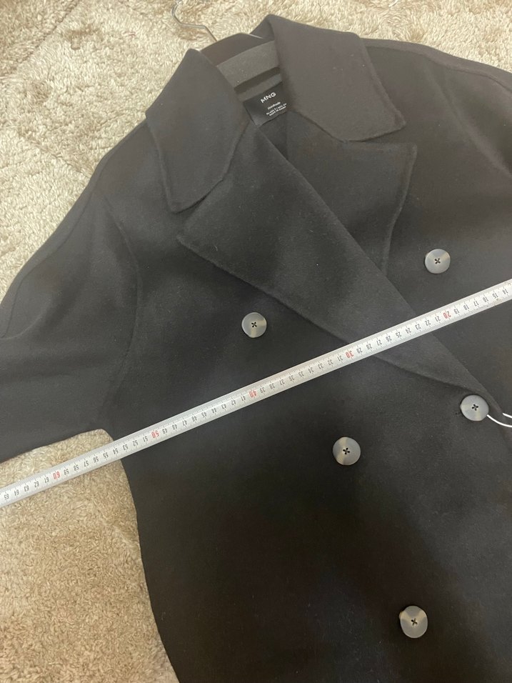 Siyah Çift Düğmeli Kaban - Görsel 5