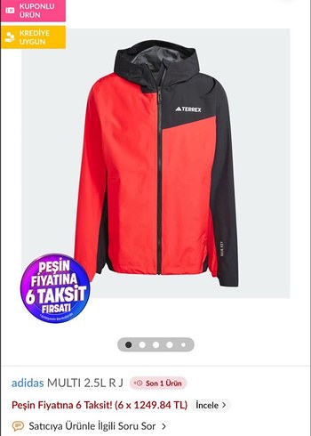 adidas Erkek Kırmızı Fermuarlı Ceket - Görsel 2