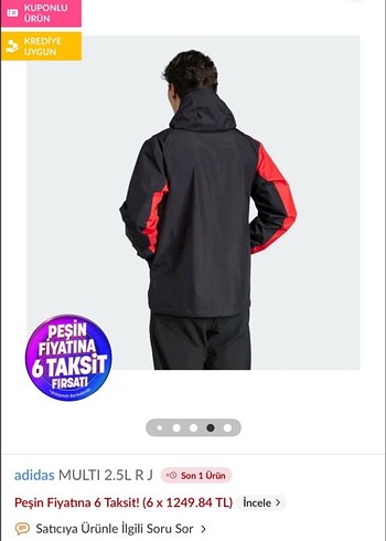 adidas Erkek Kırmızı Fermuarlı Ceket - Görsel 3