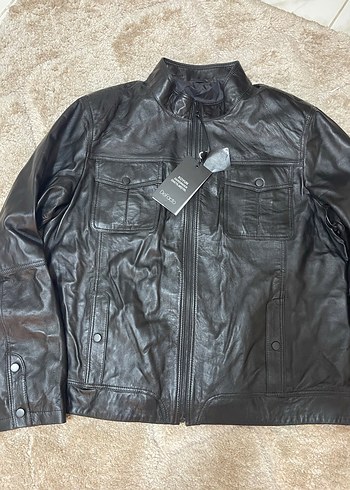 Siyah Deri Biker Ceket - Görsel 4