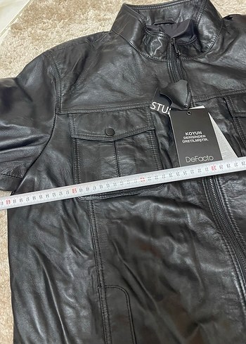 Siyah Deri Biker Ceket - Görsel 6