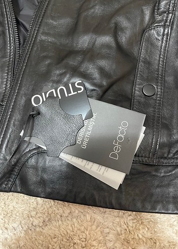 Siyah Deri Biker Ceket - Görsel 5