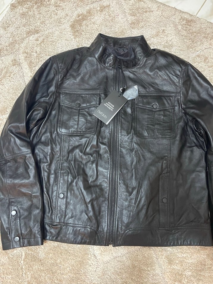 Siyah Deri Biker Ceket - Görsel 4