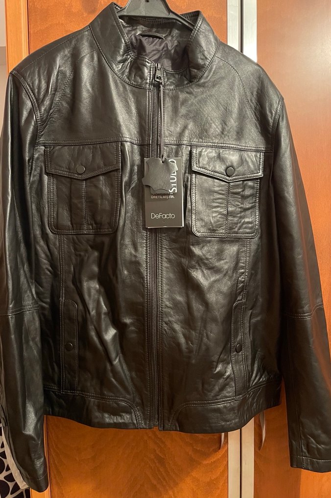 Siyah Deri Biker Ceket - Görsel 2