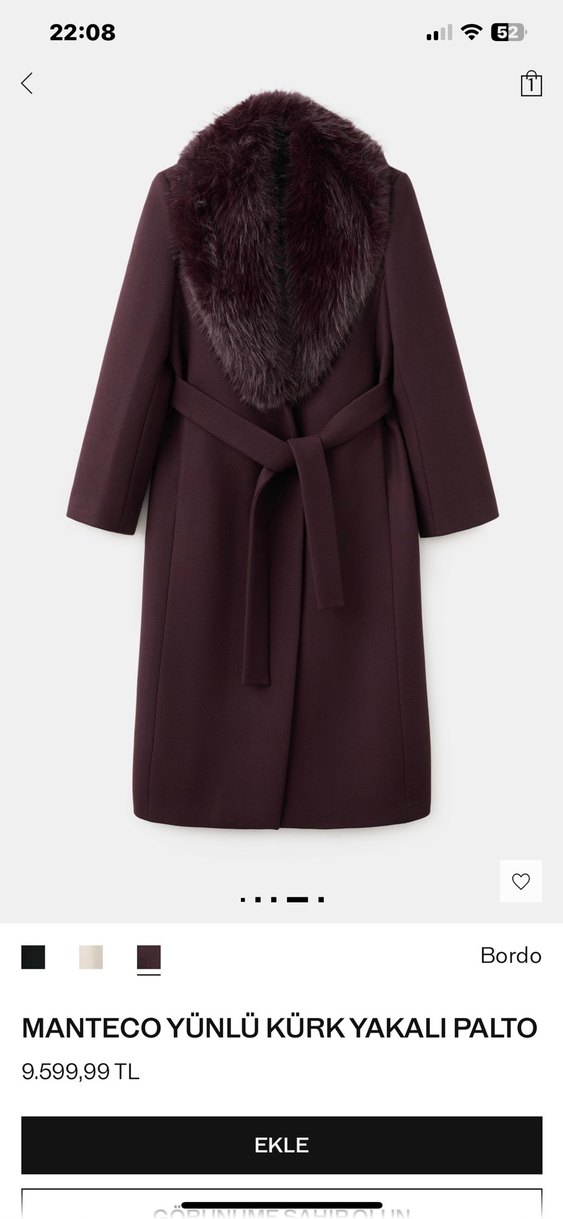 Bordo Uzun Kaban - Görsel 3