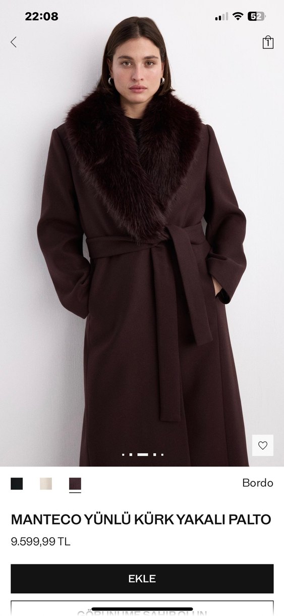 Bordo Uzun Kaban - Görsel 2