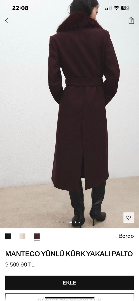 Bordo Uzun Kaban - Görsel 4