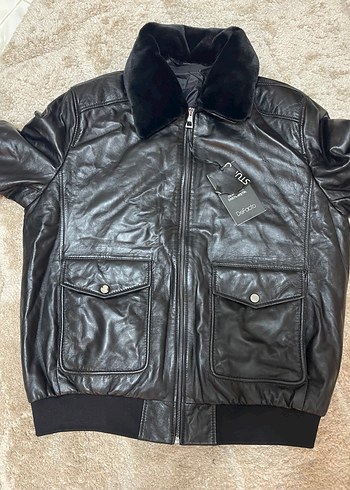 Siyah Kürklü Deri Biker Ceket - Görsel 9