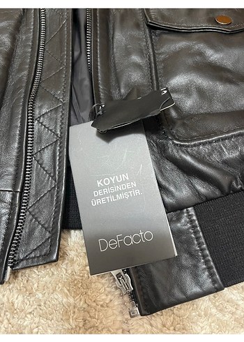 Siyah Kürklü Deri Biker Ceket - Görsel 7