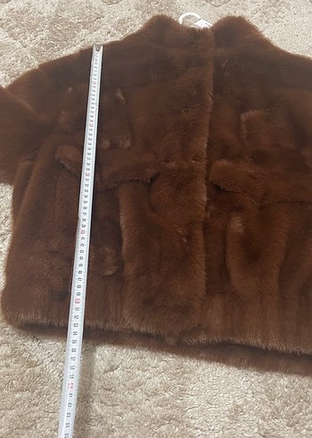 Kahverengi Suni Kürk Kadın Mont - Görsel 9