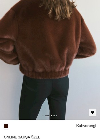 Kahverengi Suni Kürk Kadın Mont - Görsel 2