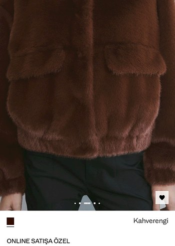 Kahverengi Suni Kürk Kadın Mont - Görsel 4