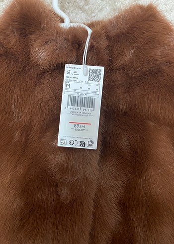 Kahverengi Suni Kürk Kadın Mont - Görsel 5