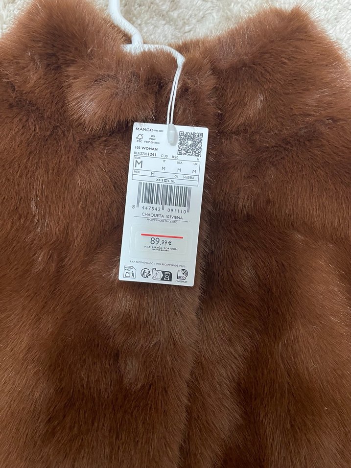 Kahverengi Suni Kürk Kadın Mont - Görsel 5