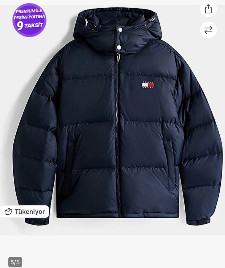 Tommy Jeans Lacivert Erkek Kapüşonlu Relaxed Mont - Görsel 4