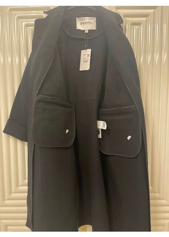 Siyah Kuşaklı Uzun Kaban - Görsel 7