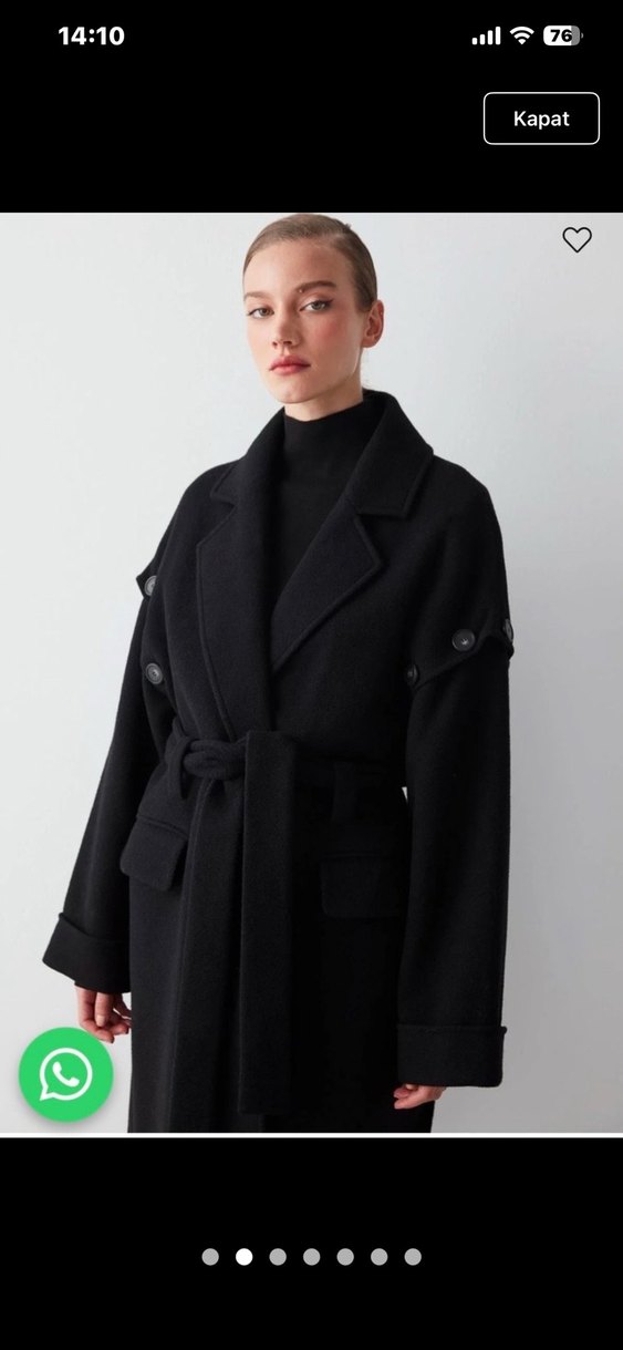 Siyah Kuşaklı Uzun Kaban - Görsel 2