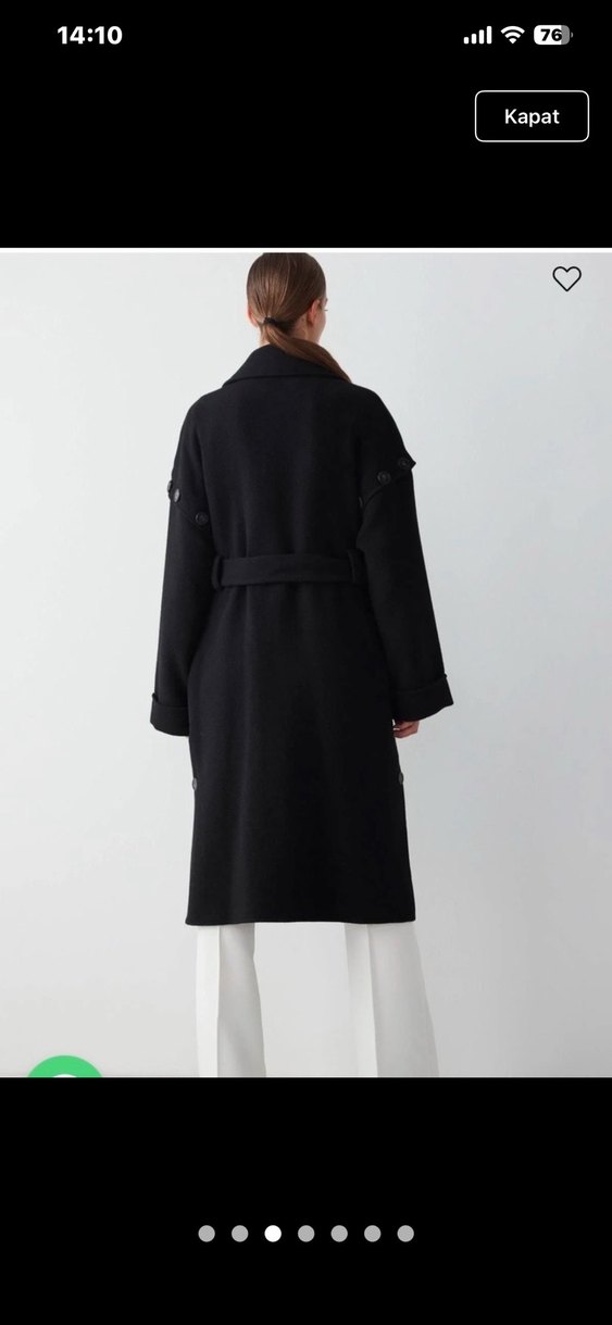 Siyah Kuşaklı Uzun Kaban - Görsel 3