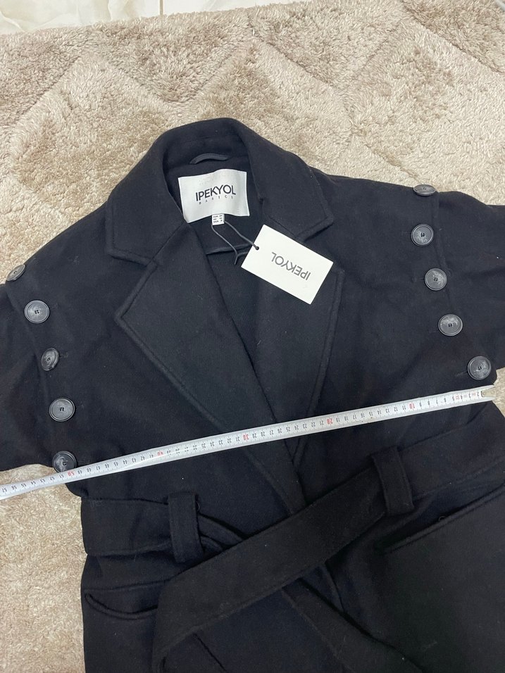 Siyah Kuşaklı Uzun Kaban - Görsel 5