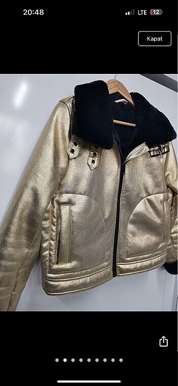 H&m mont biker gold altın rengi - Görsel 2