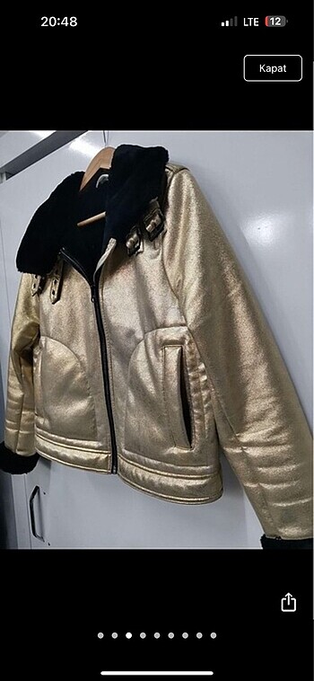 H&m mont biker gold altın rengi - Görsel 3