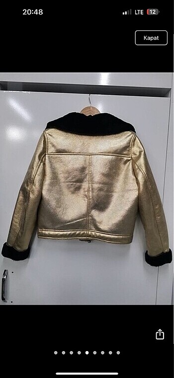 H&m mont biker gold altın rengi - Görsel 5