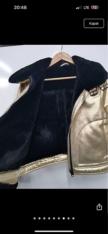 H&m mont biker gold altın rengi - Görsel 7