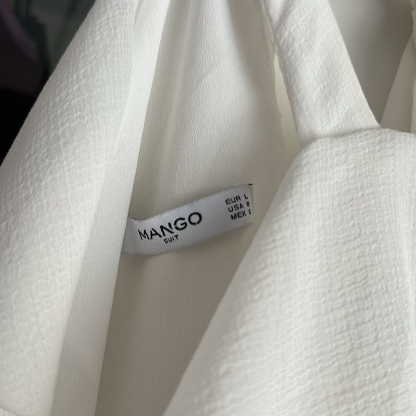 Beyaz Drapeli Askılı prenses bol Bluz - Görsel 3