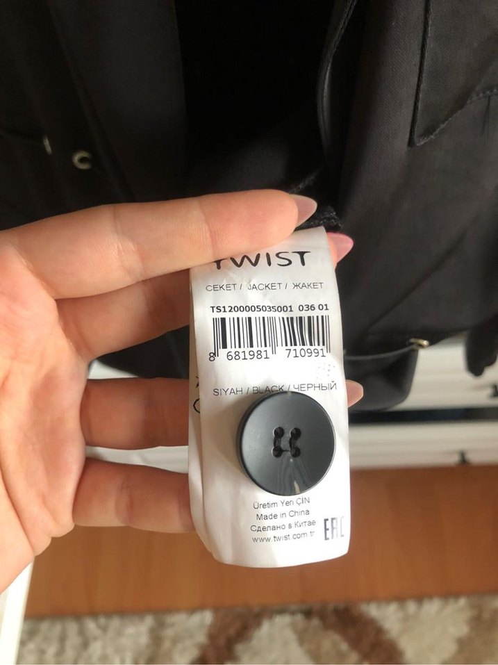 SİYAH TWİST SATEN BLAZER CEKET - Görsel 3