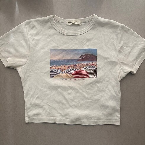 pull and bear beyaz crop