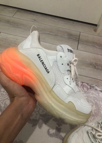 Beyaz Balenciaga Platform Spor Ayakkabı