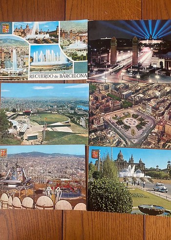 6 adet vintage kartpostal