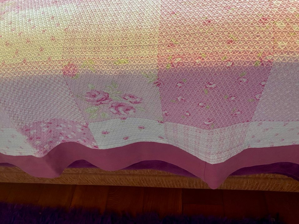 Nakışlı Pembe Pastel Yatak Örtüsü - Görsel 5