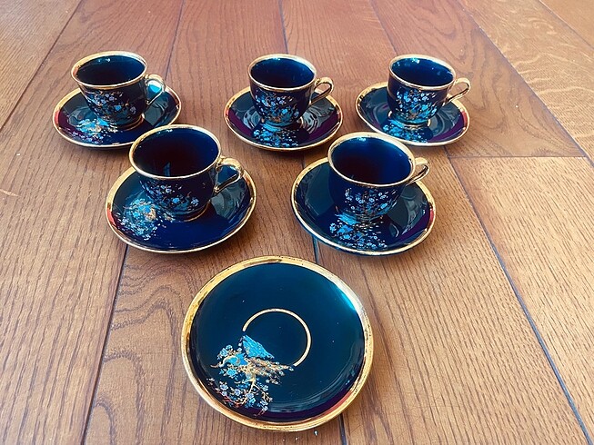 Vintage 5 kişilik kahve fincanı takımı