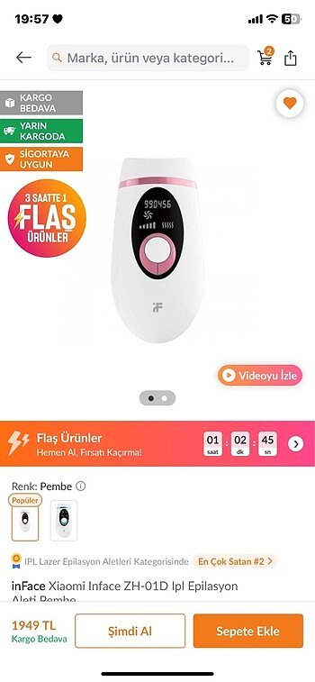 Xiaomi Xiaomi İnface ZH-01D IPL Lazer epilasyon cihazı