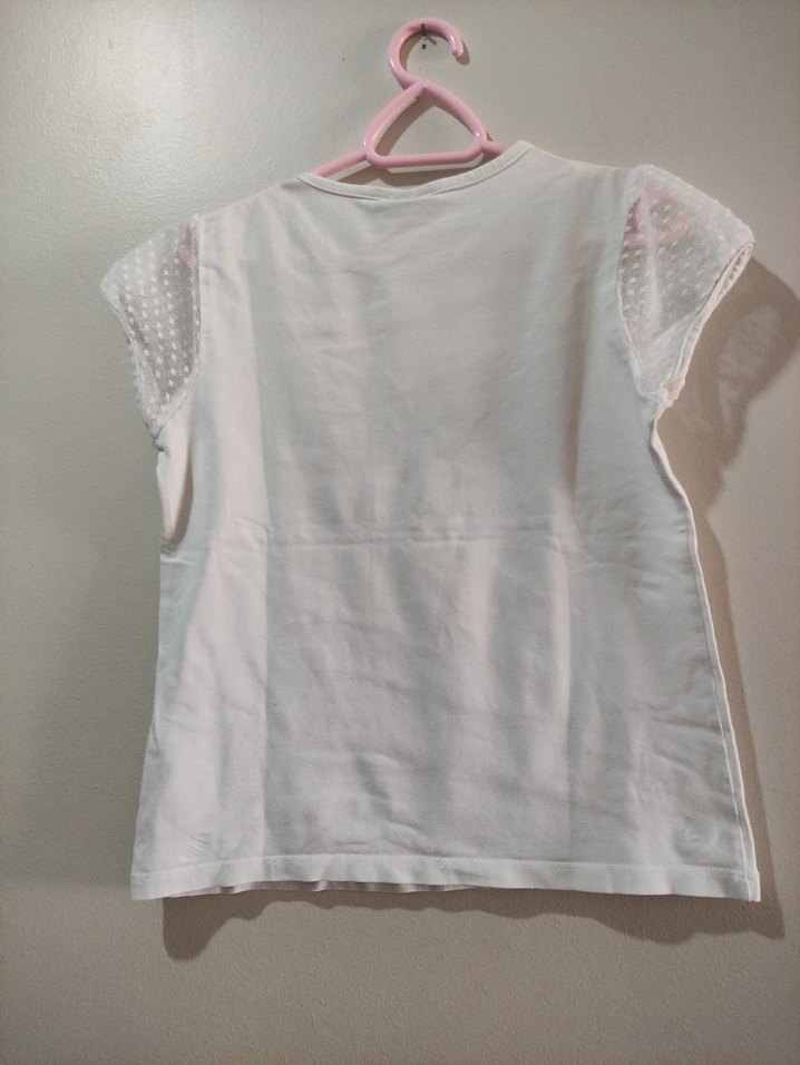 Kız Çocuk Payetli Kelebek Tişört - Görsel 2