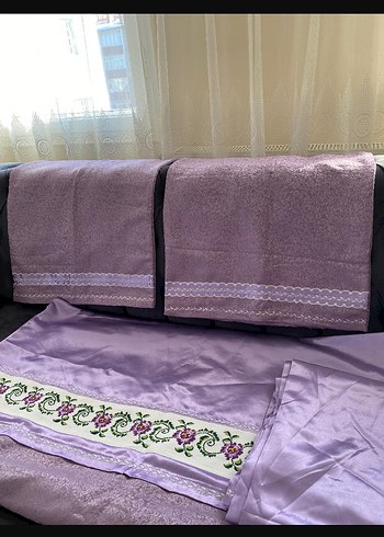 Lila Nakışlı Yastık Kılıfı nevresim takimi - Görsel 6