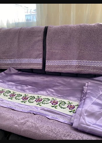 Lila Nakışlı Yastık Kılıfı nevresim takimi - Görsel 5